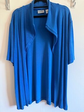 Chico’s Travelers Blue Open Front Travel Cardigan Jacket Size 3 XL Plus Size